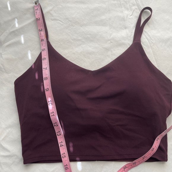 Athleta Elation V Neck Long Line Bra Burgundy color Sz S - Picture 9 of 10